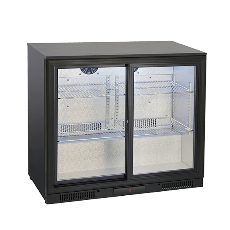 Gastro-Inox bardisplay met 2 schuifdeuren