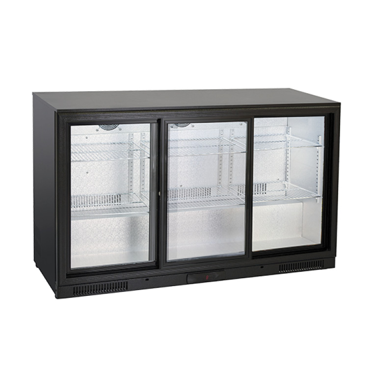 Gastro-Inox bardisplay met 3 schuifdeuren