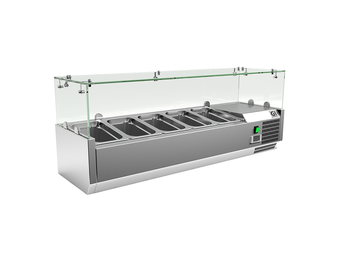 Gastro-Inox RVS opzetkoelvitrine 5x GN1/4