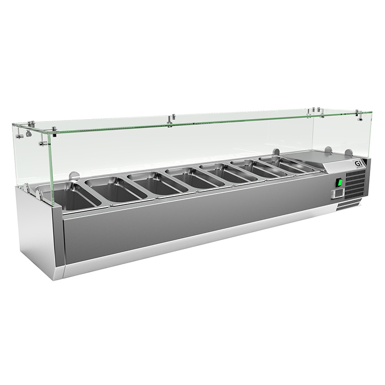 Gastro-Inox RVS opzetkoelvitrine 7x GN1/4