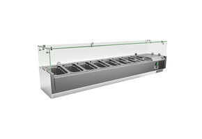 Gastro-Inox RVS opzetkoelvitrine 8x GN1/4