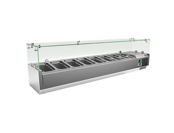 Gastro-Inox RVS opzetkoelvitrine 8x GN1/4