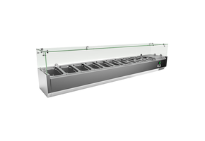 Gastro-Inox RVS opzetkoelvitrine 10x GN1/4