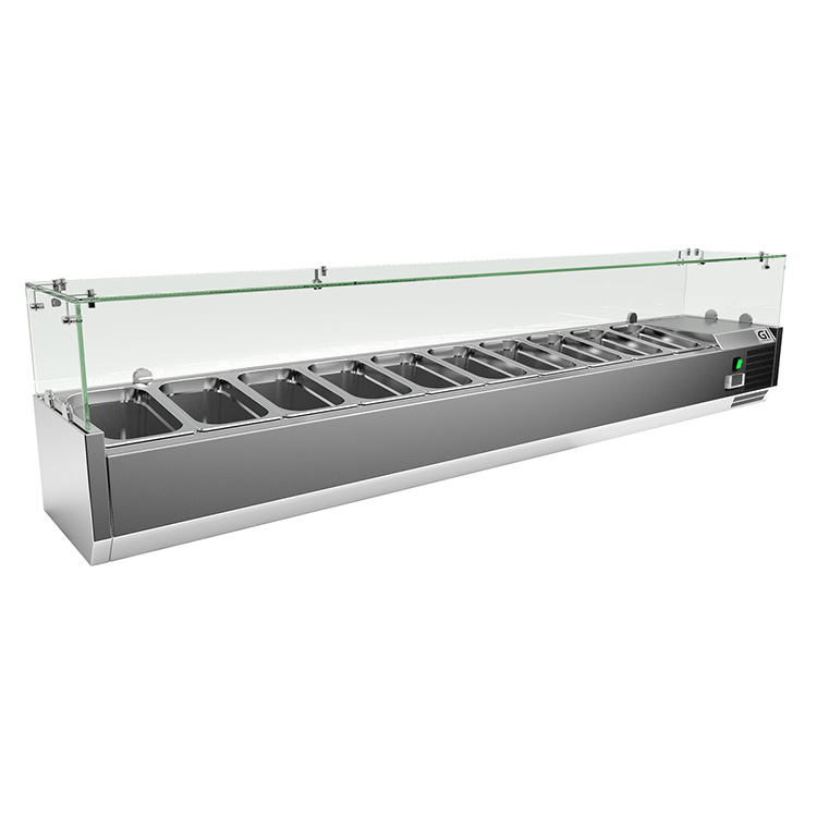 Gastro-Inox RVS opzetkoelvitrine 10x GN1/4
