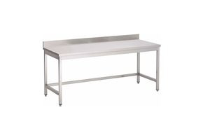 Gastro-Inox RVS werktafel zonder onderblad met achteropstand 900 x 600 x 850 mm