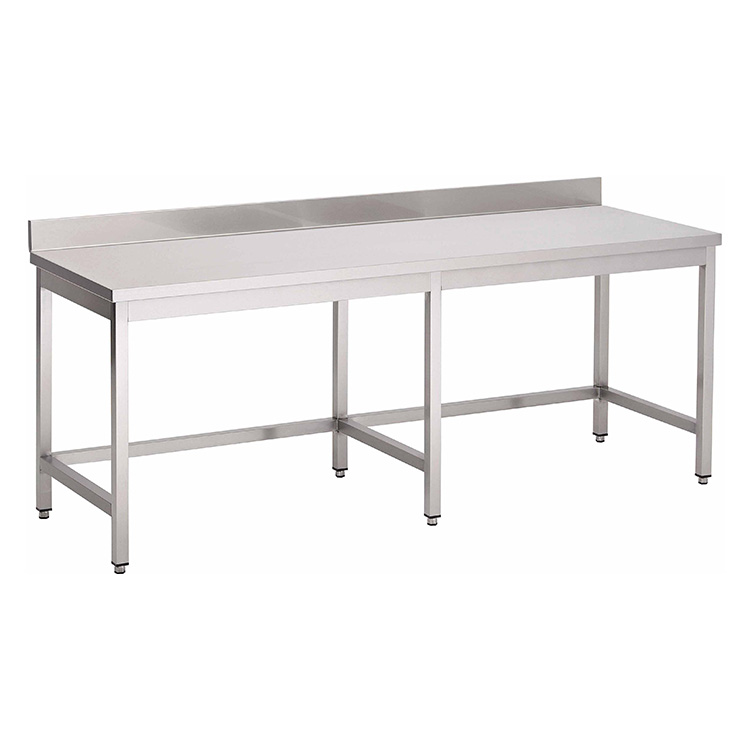 Gastro-Inox RVS werktafel zonder onderblad met achteropstand 2400 x 700 x 850 mm