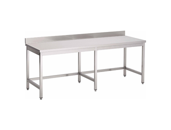 Gastro-Inox RVS werktafel zonder onderblad met achteropstand 2400 x 600 x 850 mm