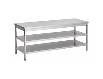 Gastro-Inox RVS werktafel met dubbel onderblad 1600 x 700 x 850 mm
