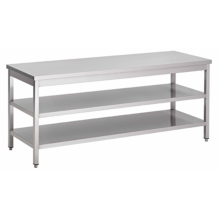 Gastro-Inox RVS werktafel met dubbel onderblad 1800 x 700 x 850 mm