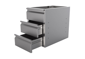 Gastro-Inox RVS ladeblok met 3 laden voor onderbouw 680mm diep