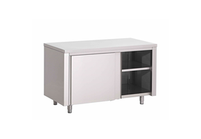 Gastro-Inox RVS werkbank 1500 x 600 x 850 mm met schuifdeuren
