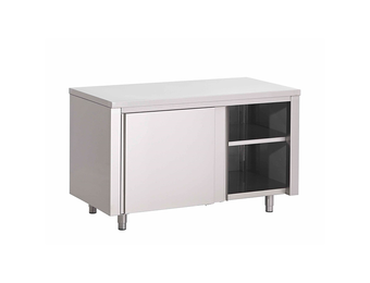 Gastro-Inox RVS werkbank 1800 x 600 x 850 mm met schuifdeuren