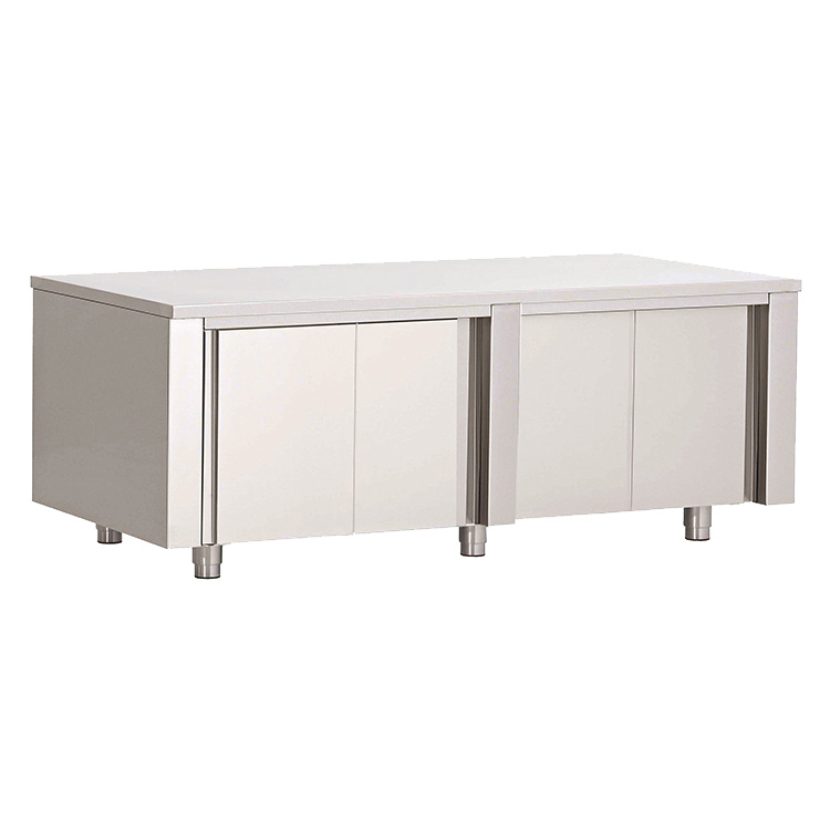 Gastro-Inox RVS werkbank 2100 x 700 x 850 mm met schuifdeuren