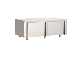 Gastro-Inox RVS werkbank 2600 x 700 x 850 mm met schuifdeuren