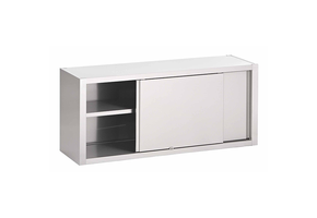 Gastro-Inox RVS wandkast met schuifdeuren 2000 x 400 x 600 mm