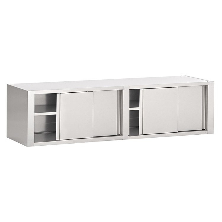 Gastro-Inox RVS wandkast met schuifdeuren 2400 x 400 x 600 mm