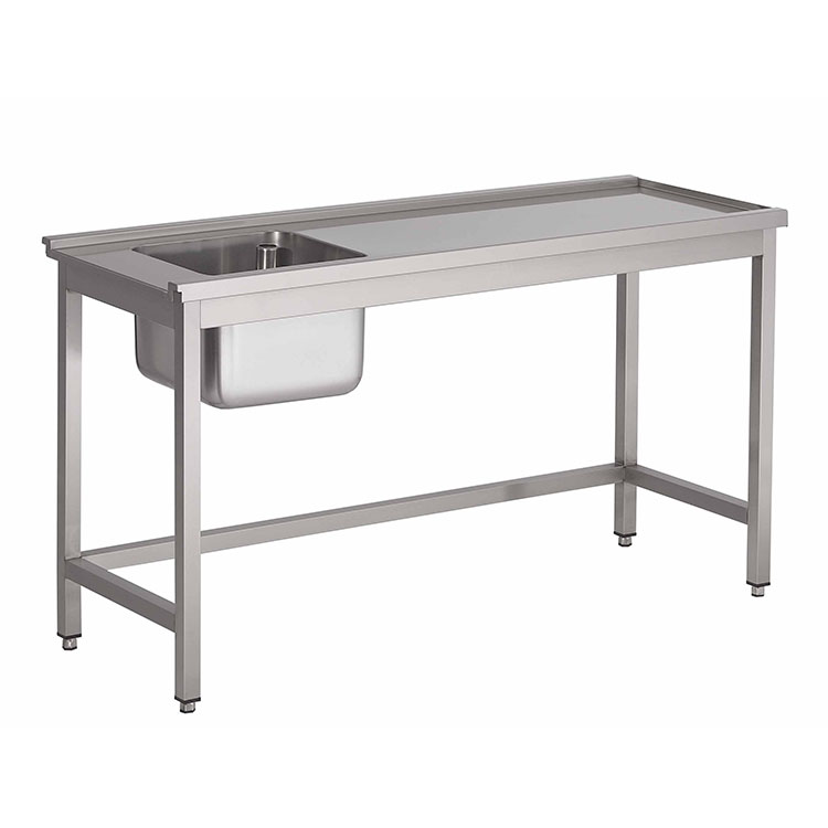 Gastro-Inox korven spoeltafel zonder onderblad links