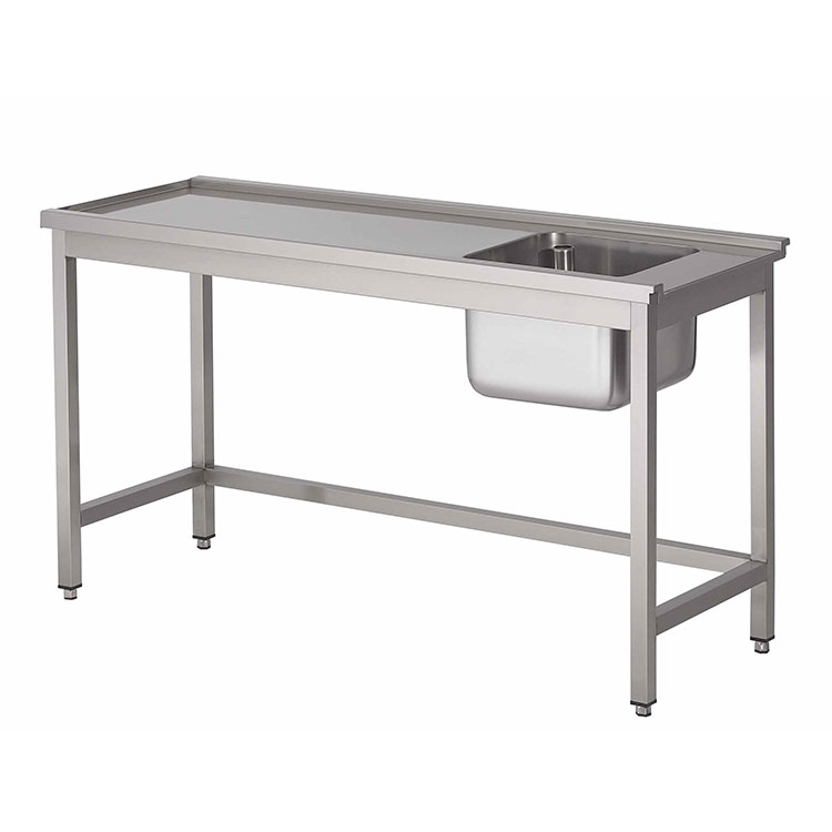 Gastro-Inox korven spoeltafel zonder onderblad rechts