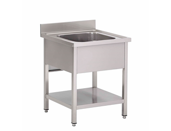 Gastro-Inox spoeltafel met 1 spoelbak en onderblad 700(l)mm