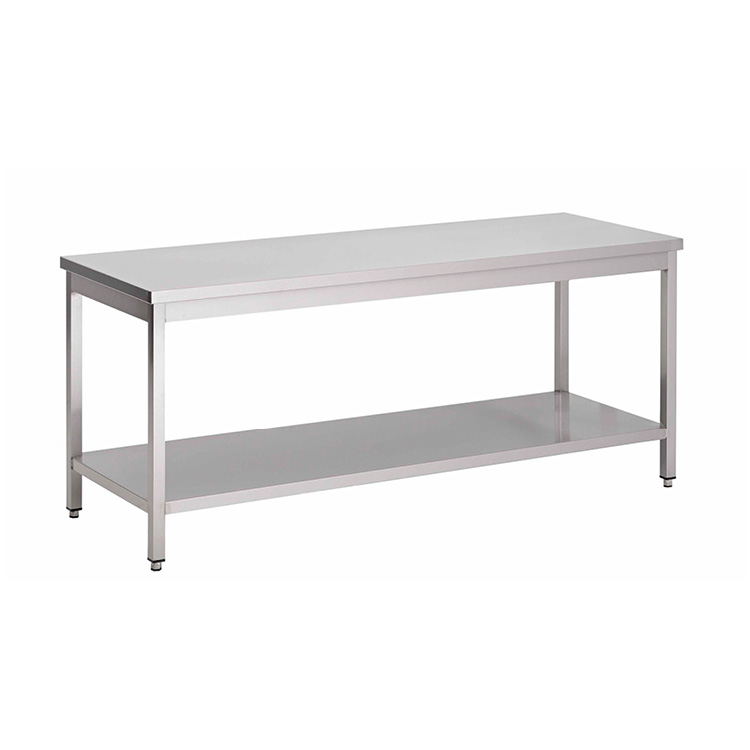 Gastro-Inox RVS werktafel met onderblad 1300 x 700 x 850 mm