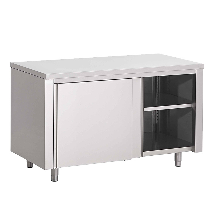 Gastro-Inox RVS werkbank 1300 x 700 x 850 mm met schuifdeuren