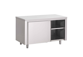 Gastro-Inox RVS werkbank 1400 x 600 x 850 mm met schuifdeuren