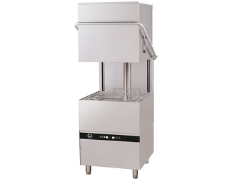 Gastro-Inox digitale doorschuifvaatwasser met pomp en zeepdispenser 50 x 50 cm 400V