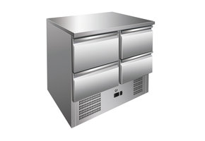 Gastro-Inox RVS werkbank met 4 laden geforceerd gekoeld