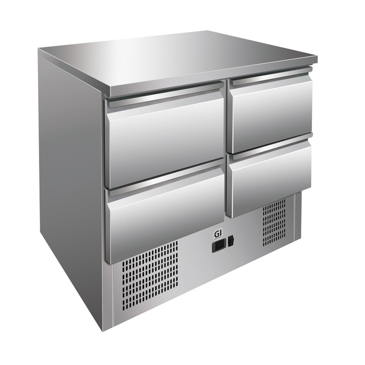 Gastro-Inox RVS werkbank met 4 laden geforceerd gekoeld