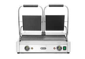 Contactgrill dubbel half glad en half geribbeld 570 x 370 x 210 mm