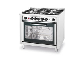 Gasfornuis Kitchen Line 5 pits met convectieoven