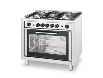 Gasfornuis Kitchen Line 5 pits met convectieoven