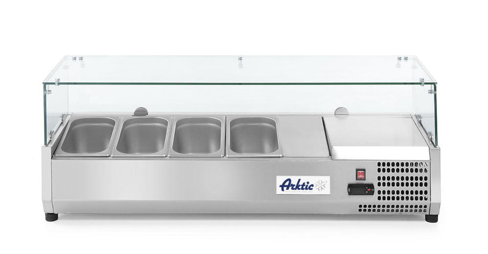 Opzetkoelvitrine Arktic voor 4x GN 1/3 glazen display
