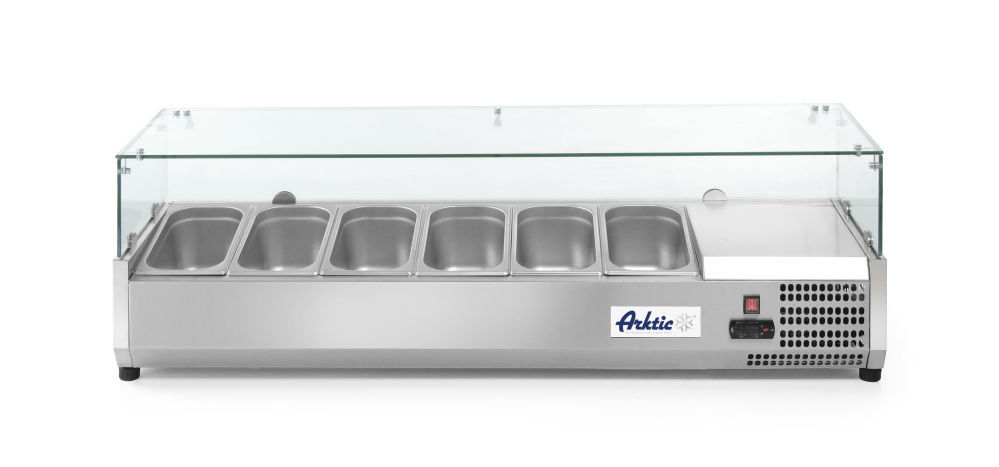 Opzetkoelvitrine Arktic voor 6x GN 1/3 glazen display
