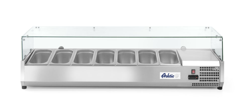 Opzetkoelvitrine Arktic voor 7x GN 1/3 glazen display