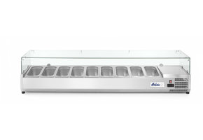 Opzetkoelvitrine Arktic voor 9x GN 1/3 glazen display