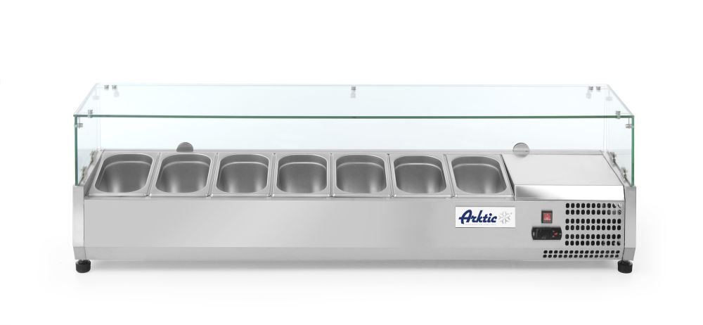 Opzetkoelvitrine Arktic voor 7x GN 1/3 glazen display