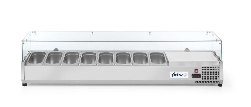 Opzetkoelvitrine Arktic voor 8x GN 1/3 glazen display