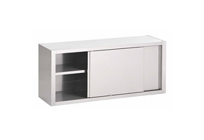 Gastro-Inox RVS wandkast met schuifdeuren 1500 x 400 x 600 mm