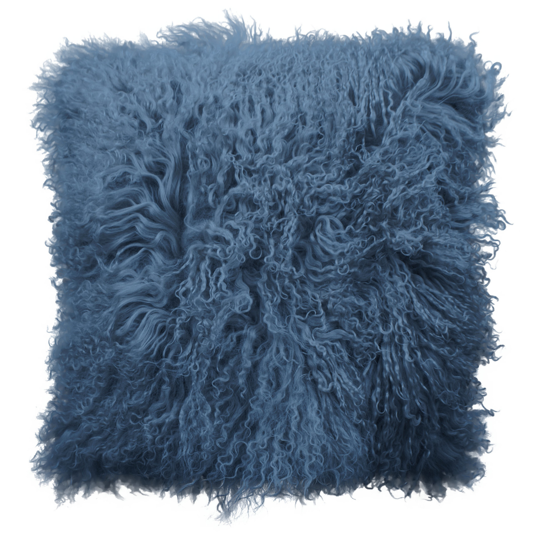 Weiches Alt Blau Kissen vom Tibet Schaffell