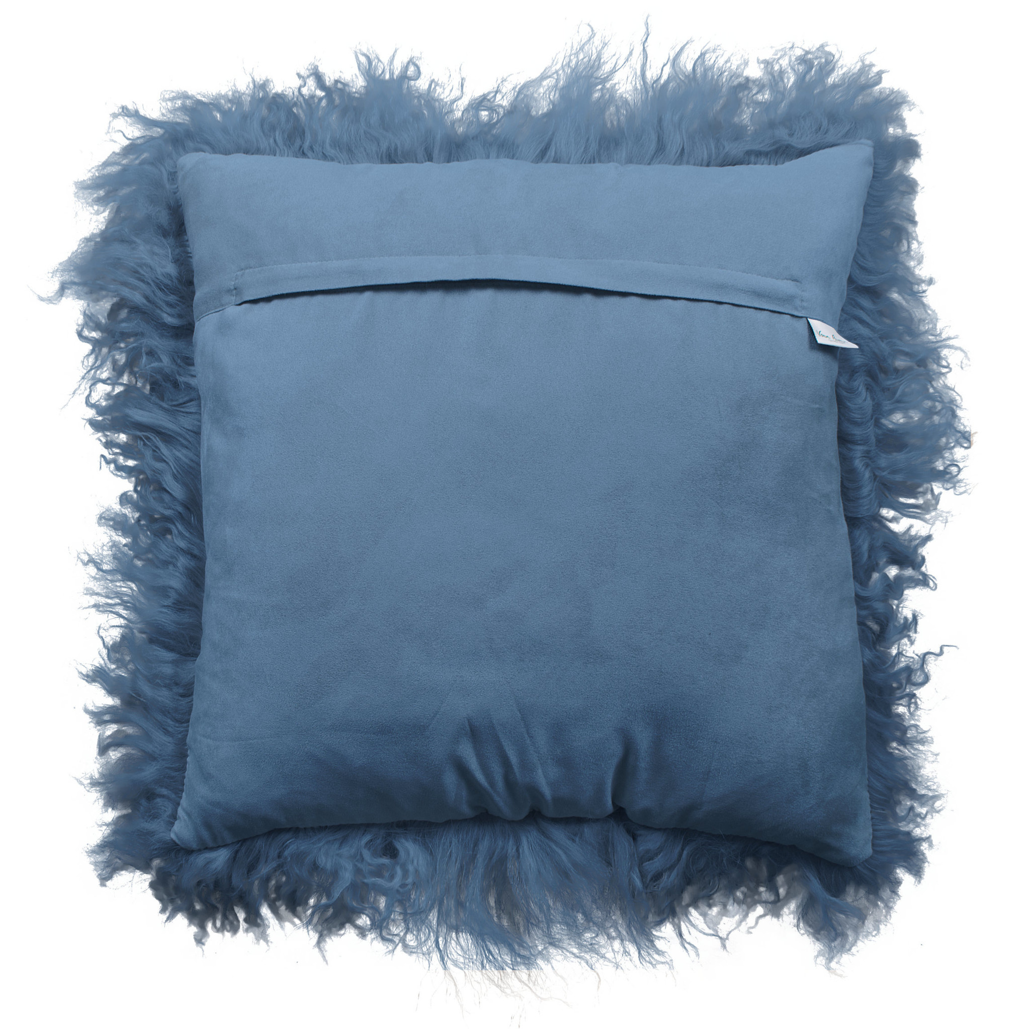 Weiches Alt Blau Kissen vom Tibet Schaffell
