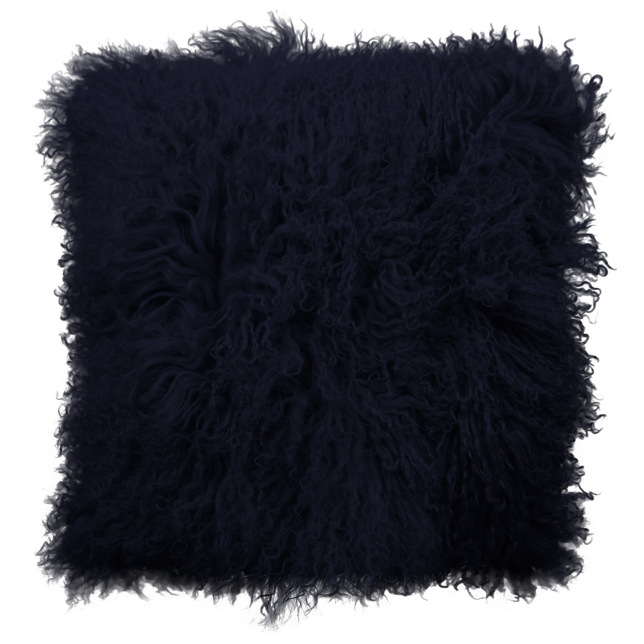 Weiches Navy Blau Kissen vom Tibet Schaffell