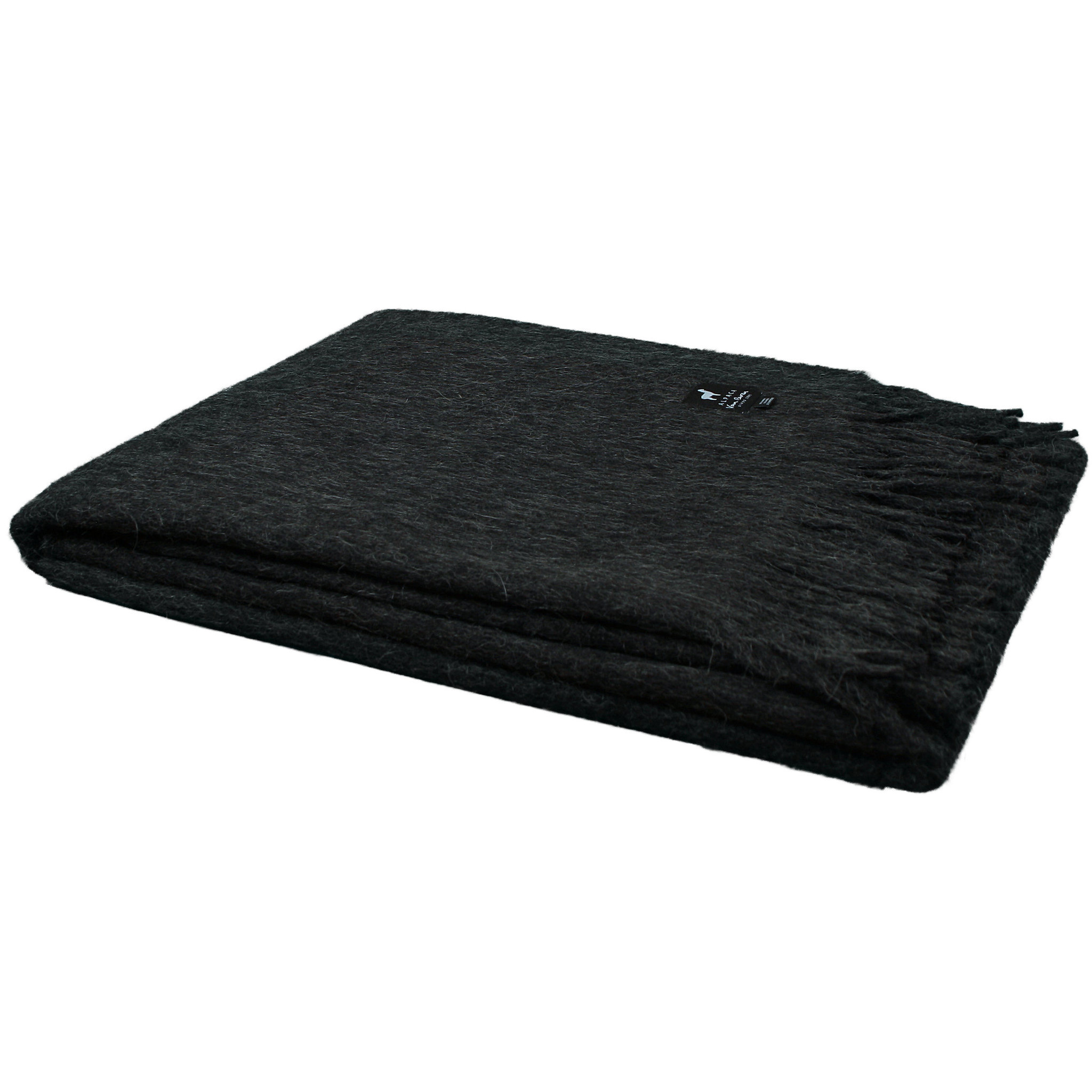 Plaid Alpakawolle in Anthrazit