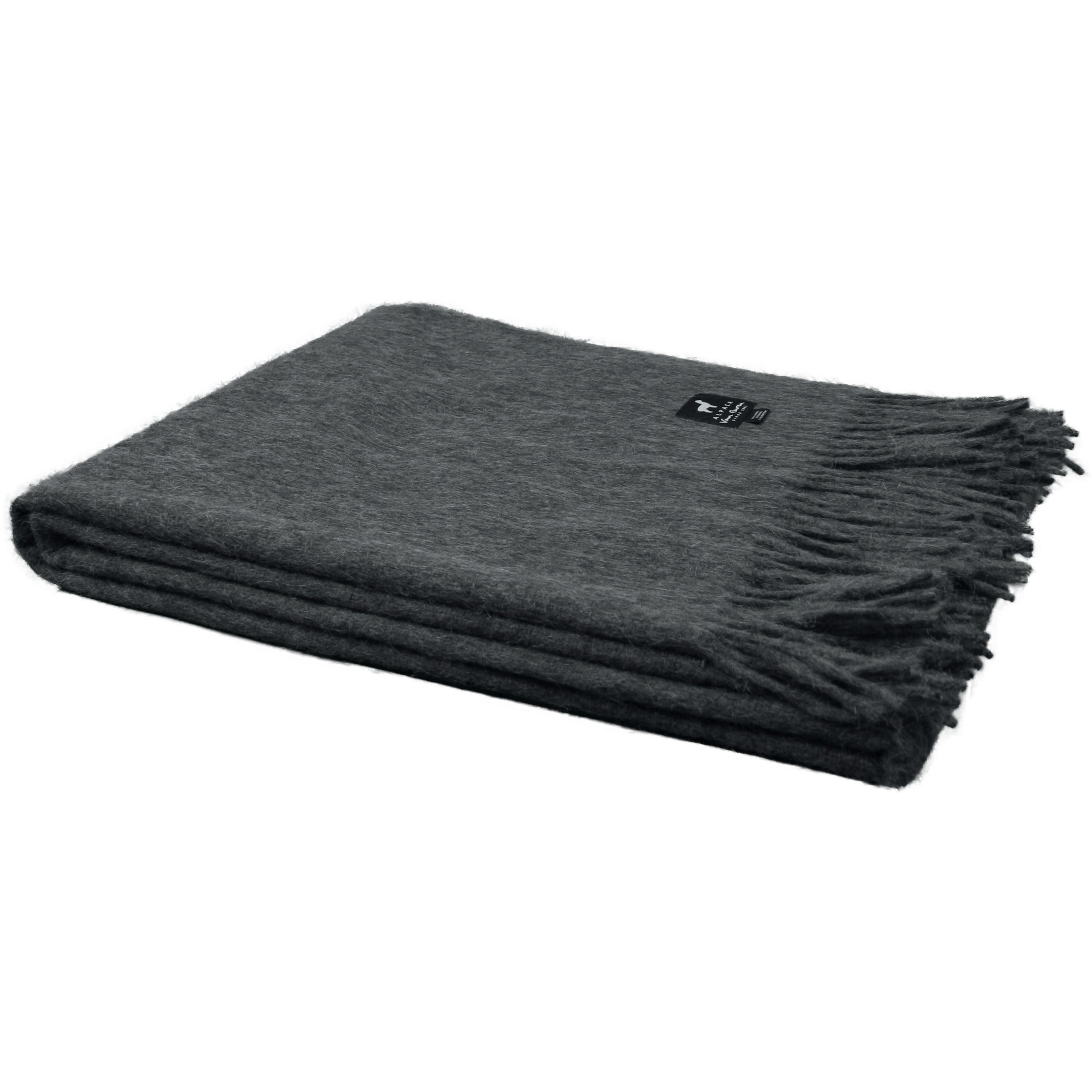 Alpaka Wollplaid in Grau