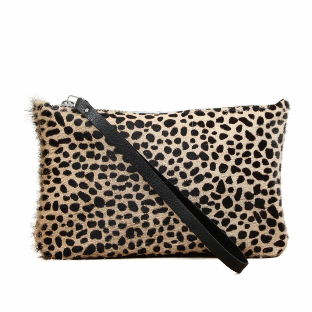 Clutch vom Kuhfell mit Cheeta print