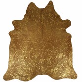 Goldmetallic Kuhfell Teppich