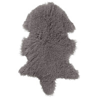 Van Buren seit 1861 Lockig Tibet Schaffell Taupe - Groß (ca. 90-100 cm)