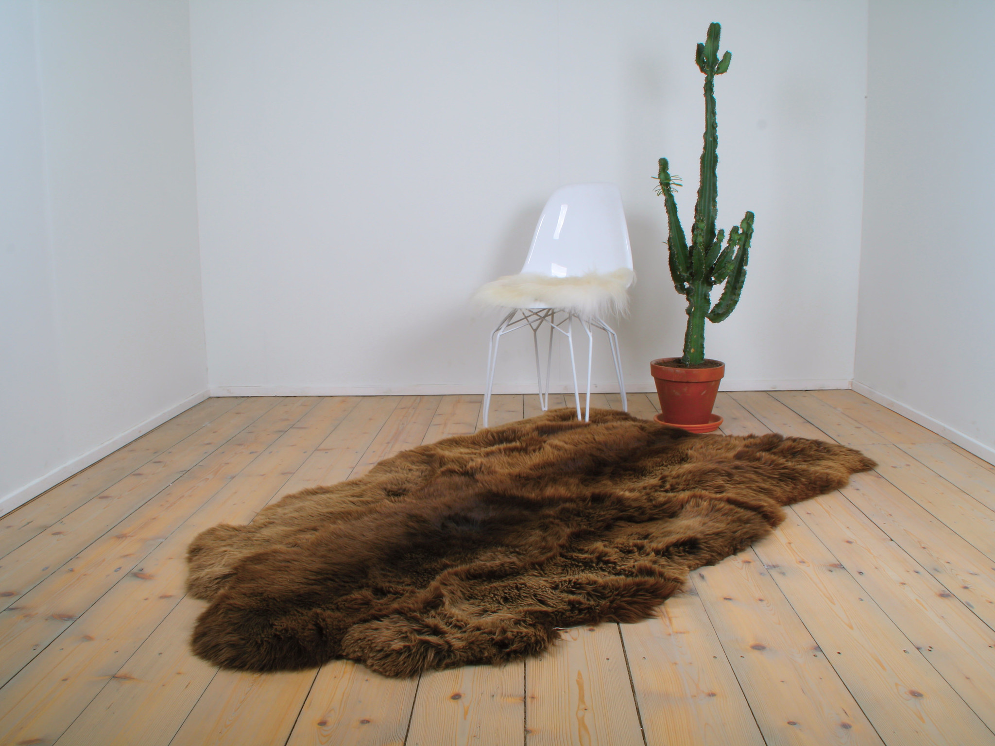 Schaffell Teppich XXXL - Braun | 180x150CM