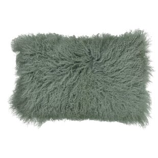 Tibet Lammfell Kissen - Minze - 30x50cm