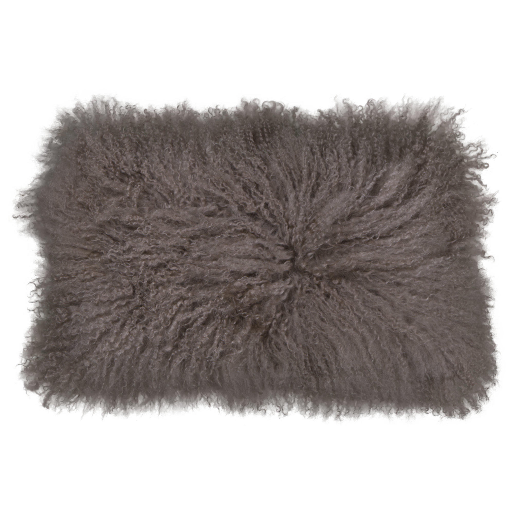 Tibetisches Lammfell Kissen - Sand - 30x50cm
